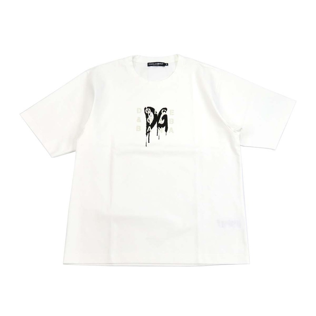 トップスドルチェ＆ガッバーナ ロゴ Tシャツ G8MS1Z FUGK4 メンズ ホワイト DOLCE&GABBANA [美品]  【アパレル・小物】