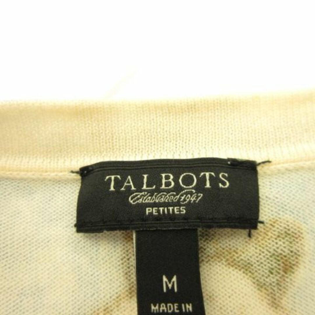 TALBOTS(タルボット)のタルボット TALBOTS ニットカーディガン 薄手 半袖 花柄 水色 M レディースのトップス(カーディガン)の商品写真