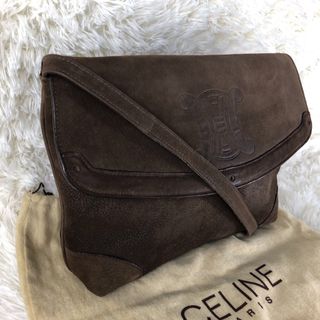 セリーヌ(celine)の【希少】オールド CELINE ショルダーバッグ スエード トリンオフ ロゴ(ショルダーバッグ)