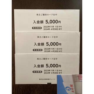 ニシマツヤ(西松屋)の西松屋　株主優待　¥15,000分(ショッピング)