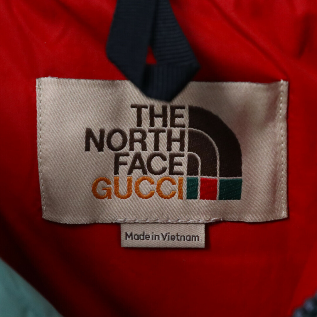 Gucci(グッチ)のGUCCI グッチ 22SS×THE NORTH FACE ザノースフェイス 700FILL ロゴ刺繍 ダウンジャケット アウター 663895 XAADJ グリーン/パープル メンズのジャケット/アウター(ダウンジャケット)の商品写真