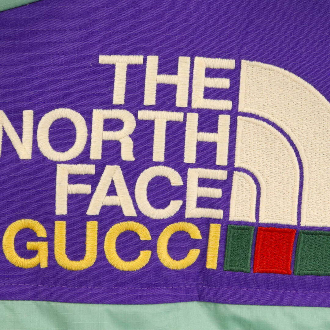 Gucci(グッチ)のGUCCI グッチ 22SS×THE NORTH FACE ザノースフェイス 700FILL ロゴ刺繍 ダウンジャケット アウター 663895 XAADJ グリーン/パープル メンズのジャケット/アウター(ダウンジャケット)の商品写真