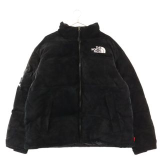 シュプリーム(Supreme)のSUPREME シュプリーム 23AW×THE NORTH FACE Suede Nuptse Jacket ノースフェイス スウェード ヌプシ ダウン ジャケット NF0A875NO9Y-L ブラック(ダウンジャケット)