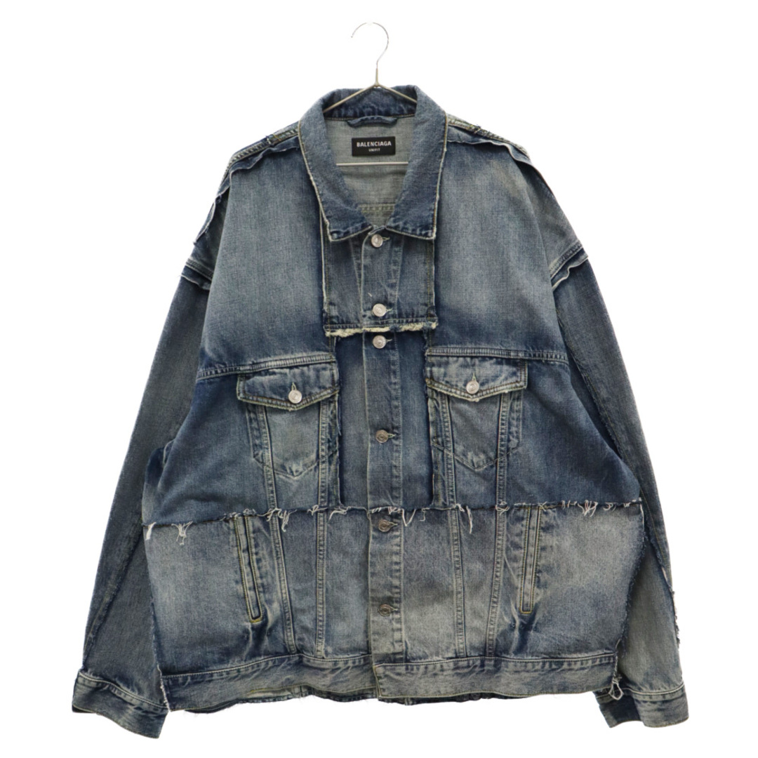 BALENCIAGA バレンシアガ 23SS Oversized Cut-up Denim Jacket オーバーサイズド カットアップ  デニムジャケット 再構築 インディゴ 697779 TMW26 | フリマアプリ ラクマ