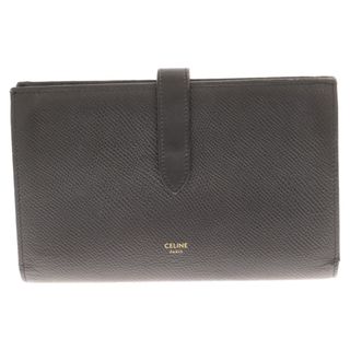 セリーヌ(celine)のCELINE セリーヌ LARGE STRAP WALLET ラージ ストラップ ウォレット 二つ折り長財布 レザー ブラック 10B633BFP(長財布)