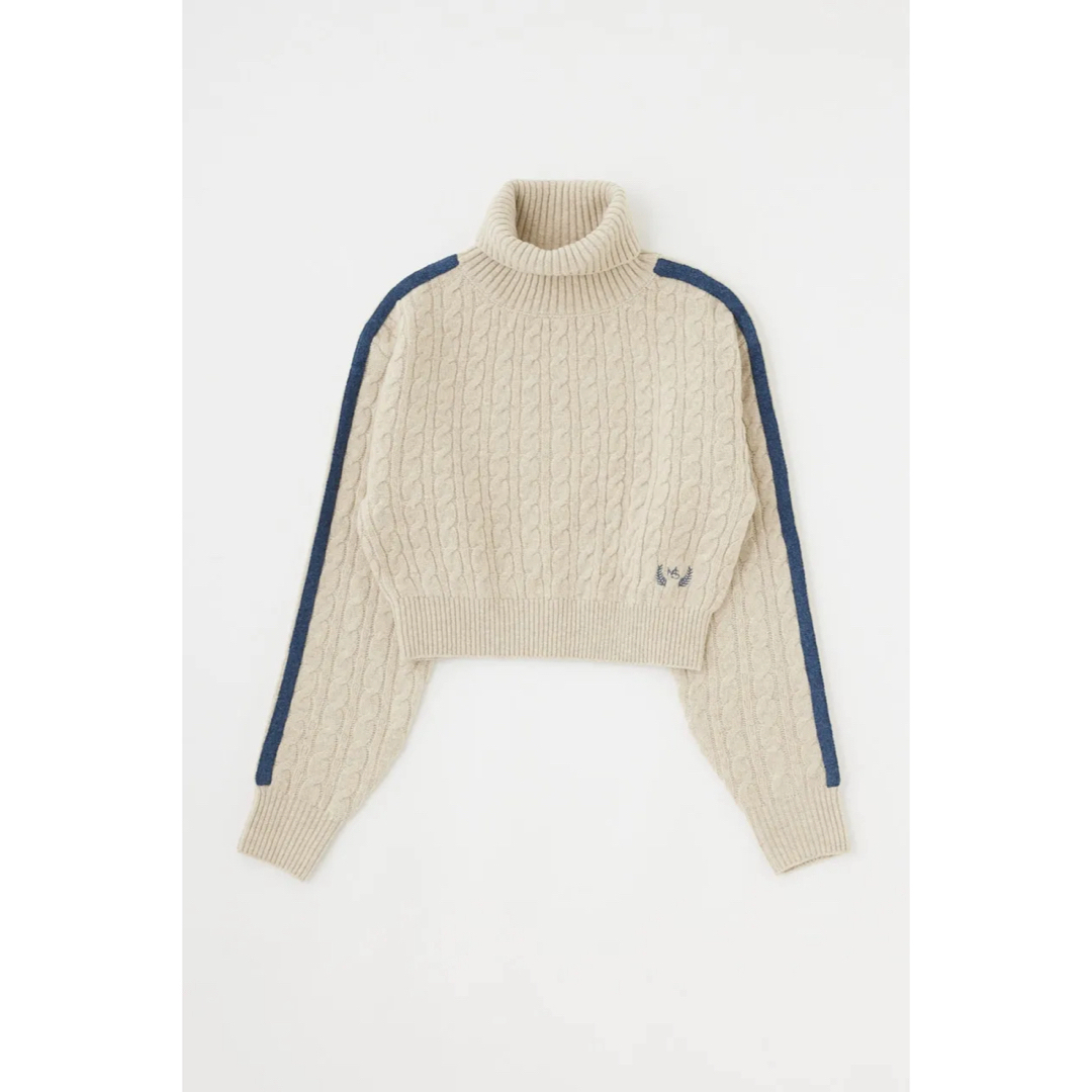 moussy(マウジー)のMOUSSY♡LINE SLEEVE CABLE KNIT TOP レディースのトップス(ニット/セーター)の商品写真