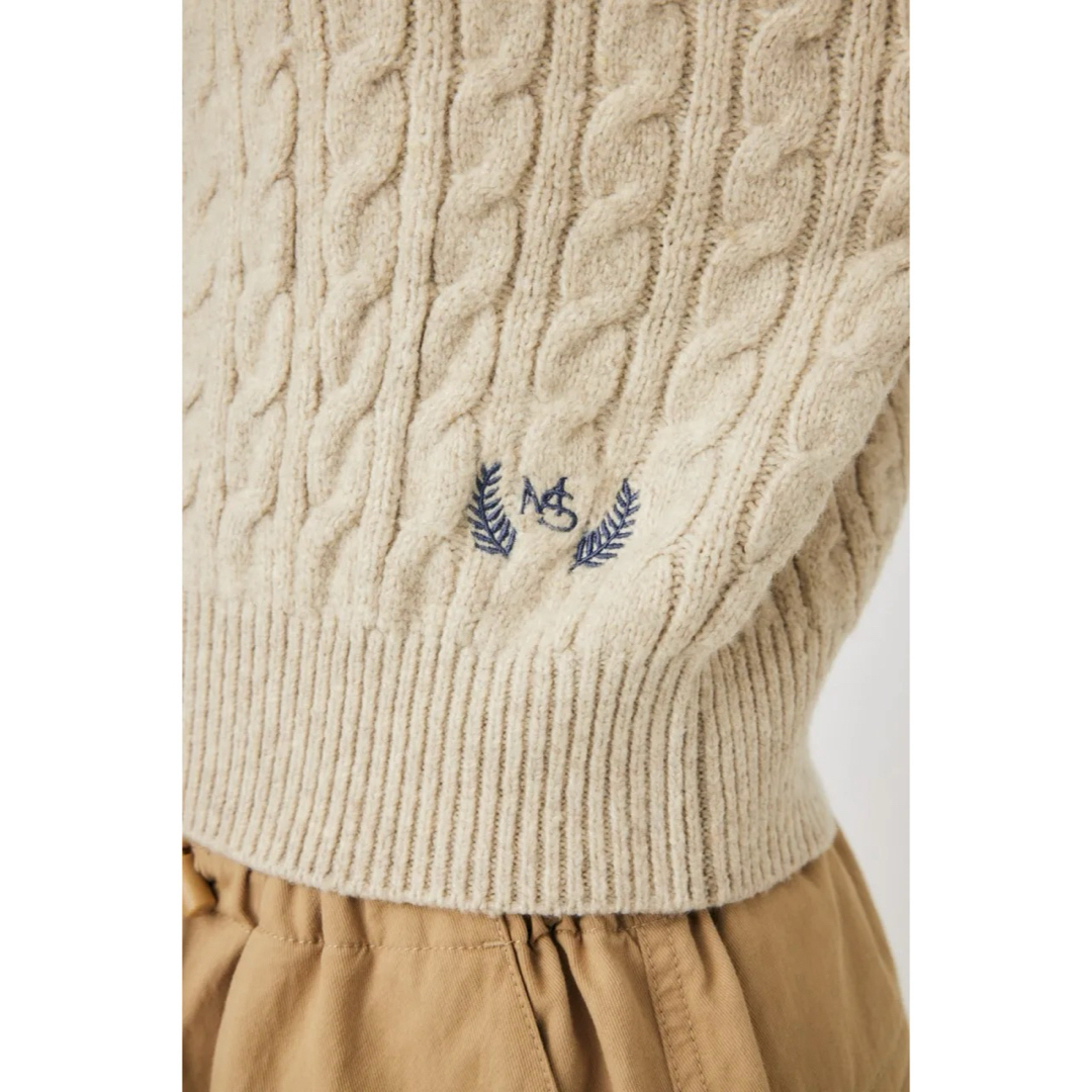 moussy(マウジー)のMOUSSY♡LINE SLEEVE CABLE KNIT TOP レディースのトップス(ニット/セーター)の商品写真