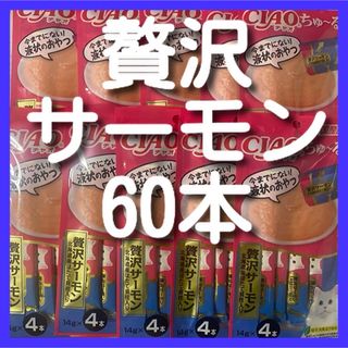 イナバペットフード(いなばペットフード)のCIAO ちゅーる ちゅ〜る贅沢サーモン 北海道産ほたて貝柱入り 14g 60本(ペットフード)