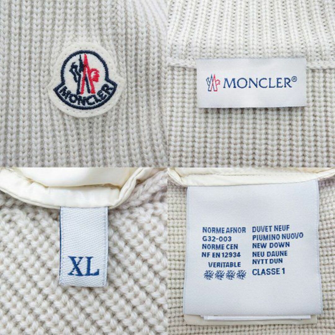 MONCLER(モンクレール)の美品 モンクレール MAGLIONE TRICOT CARDIGAN ロゴワッペン トリコロール 異素材MIX ジップアップ ダウン ジャケット ブルゾン 46203 メンズのジャケット/アウター(ダウンジャケット)の商品写真