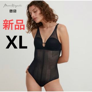 ユニクロ(UNIQLO)の新品　ユニクロ　マメ　コラボ　メッシュブラボディスーツ　XLサイズ　ブラック(キャミソール)