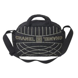 シャネル(CHANEL)のCHANEL シャネル スポーツライン ボストンバッグ 10番台 ナイロン ブラック ブラック シルバー 良品 中古 59066(ボストンバッグ)