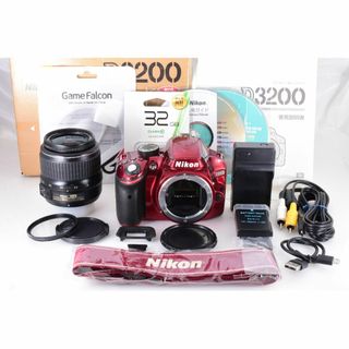 ニコン(Nikon)の【スマホ転送可能】Nikon ニコン D3200 レッド 18-55 オマケ多数(デジタル一眼)