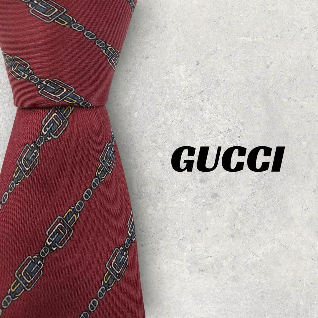 Gucci(グッチ)の【5689】良品！GUCCI　ネクタイ　レッド系. メンズのファッション小物(ネクタイ)の商品写真