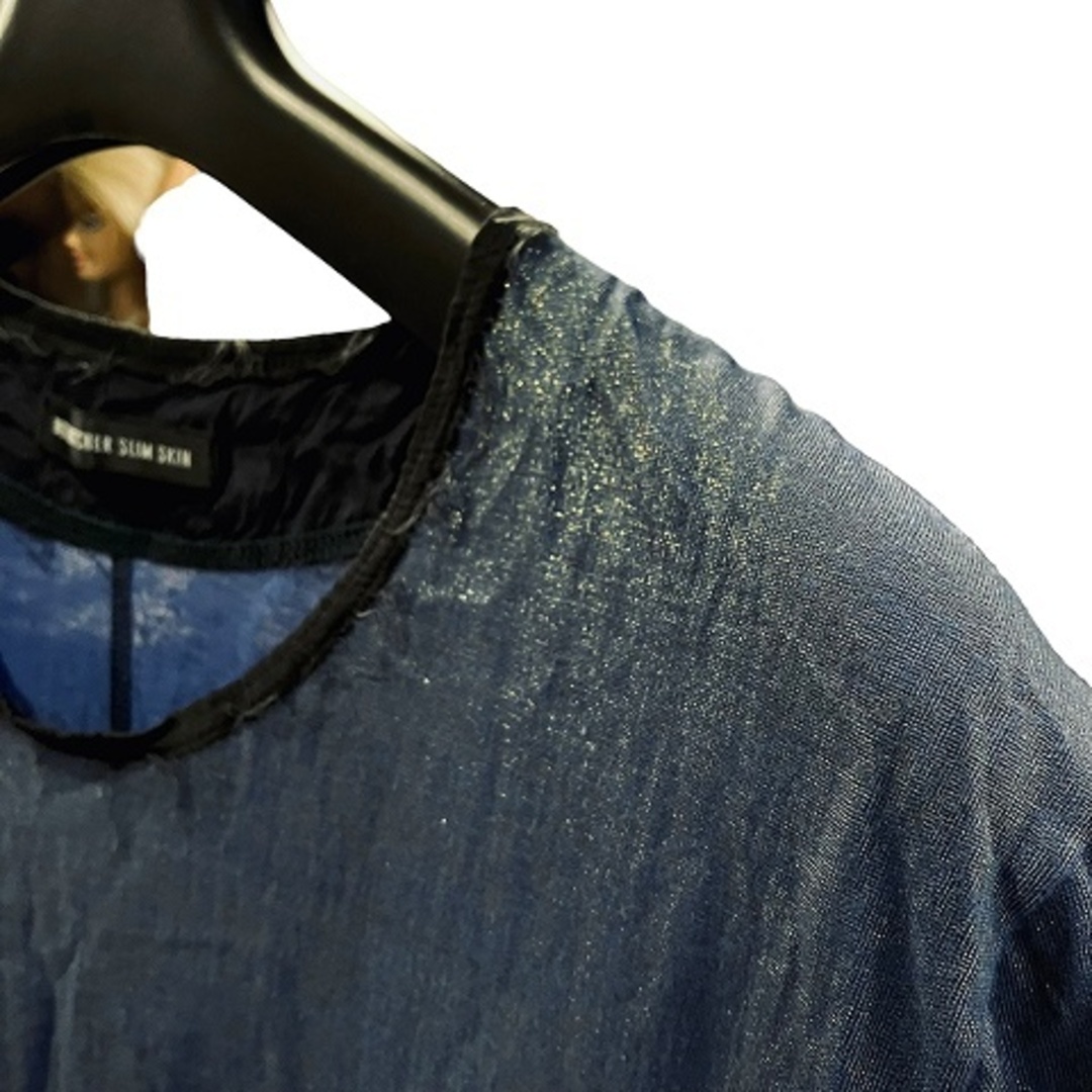 DIET BUTCHER SLIM SKIN(ダイエットブッチャースリムスキン)のダイエットブッチャースリムスキン Tシャツ 半袖 ラメ XS 青 14SS  メンズのトップス(Tシャツ/カットソー(半袖/袖なし))の商品写真