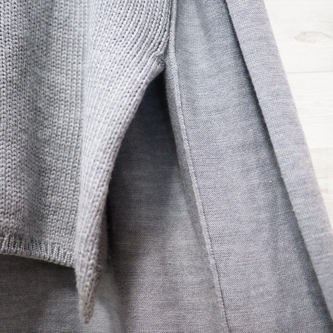 COMME des GARCONS HOMME PLUS(コムデギャルソンオムプリュス)のCDG HOMME PLUS 17AW レイヤードロングニット-Gray/M メンズのトップス(ニット/セーター)の商品写真