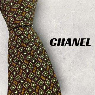 シャネル(CHANEL)の【5739】良品！CHANEL　ネクタイ　えんじ色　総柄(ネクタイ)