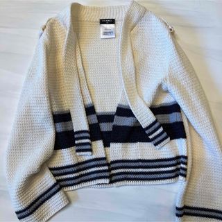 シャネル(CHANEL)のシャネル ココマーク ボタン ボウタイ ニット ジャケット カーディガン(ノーカラージャケット)