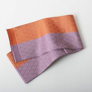 【袴下帯】バイカラー 2色使い分け（オレンジ×パープル）菱菊 単衣帯 日本製(帯)