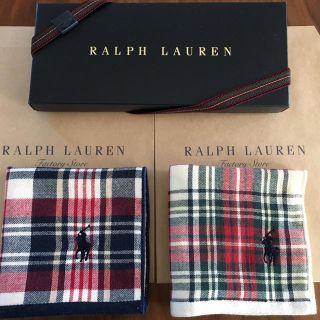 ラルフローレン(Ralph Lauren)の2枚⭐︎ガーゼタオルハンカチ⭐︎ラルフローレン 新品 ギフト(ハンカチ/ポケットチーフ)