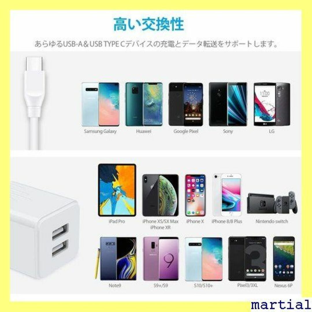 ☆人気商品☆ ANNIBER USB急速充電器 USB T ブル2本*2m 98 スマホ/家電/カメラのスマホ/家電/カメラ その他(その他)の商品写真