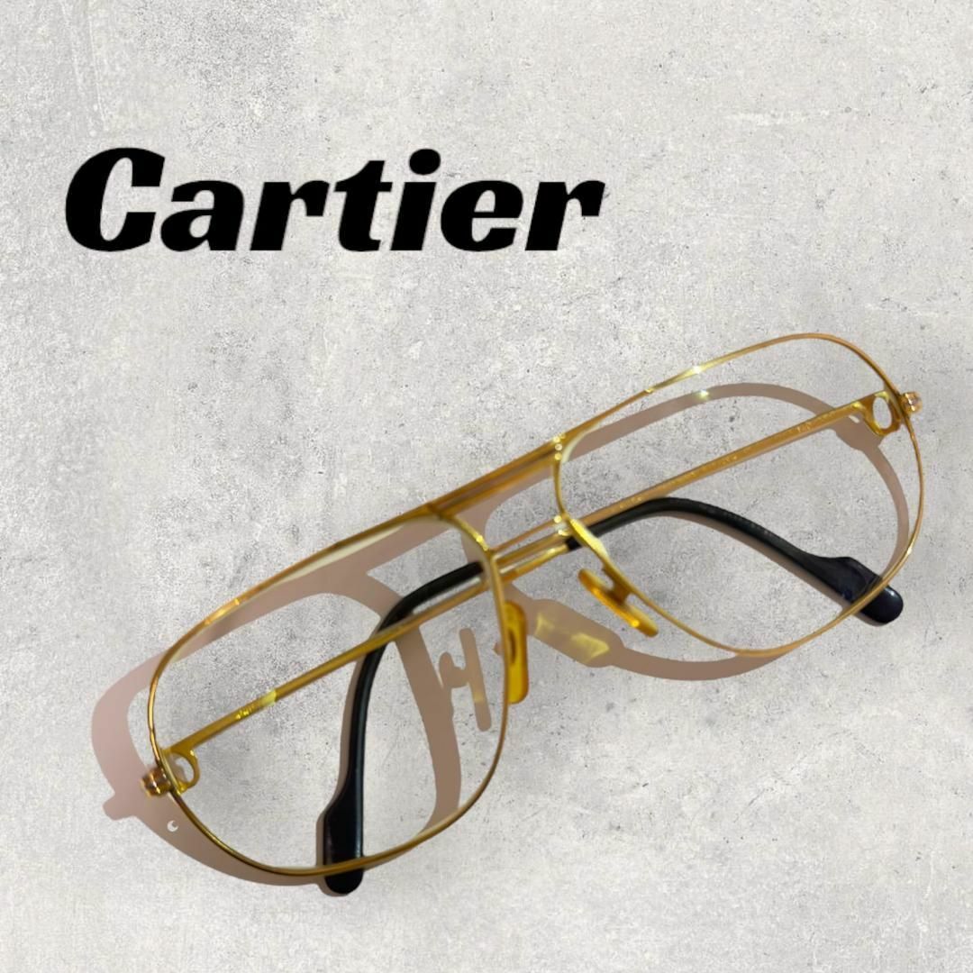 【良品】Cartier　メガネ　ゴールド　140 62□14 度入り　メンズネクタイ