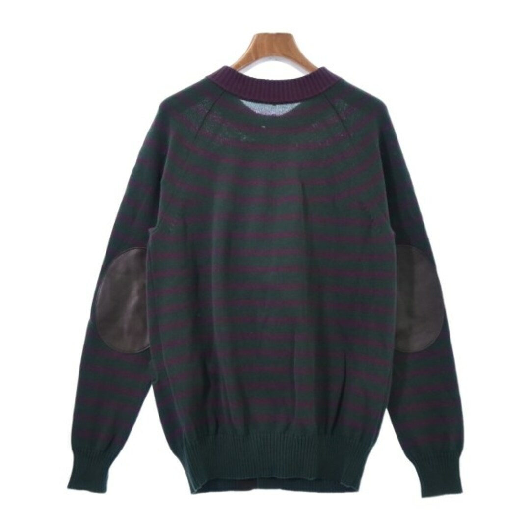 sacai(サカイ)のsacai サカイ カーディガン 1(S位) 緑x紫(ボーダー) 【古着】【中古】 メンズのトップス(カーディガン)の商品写真