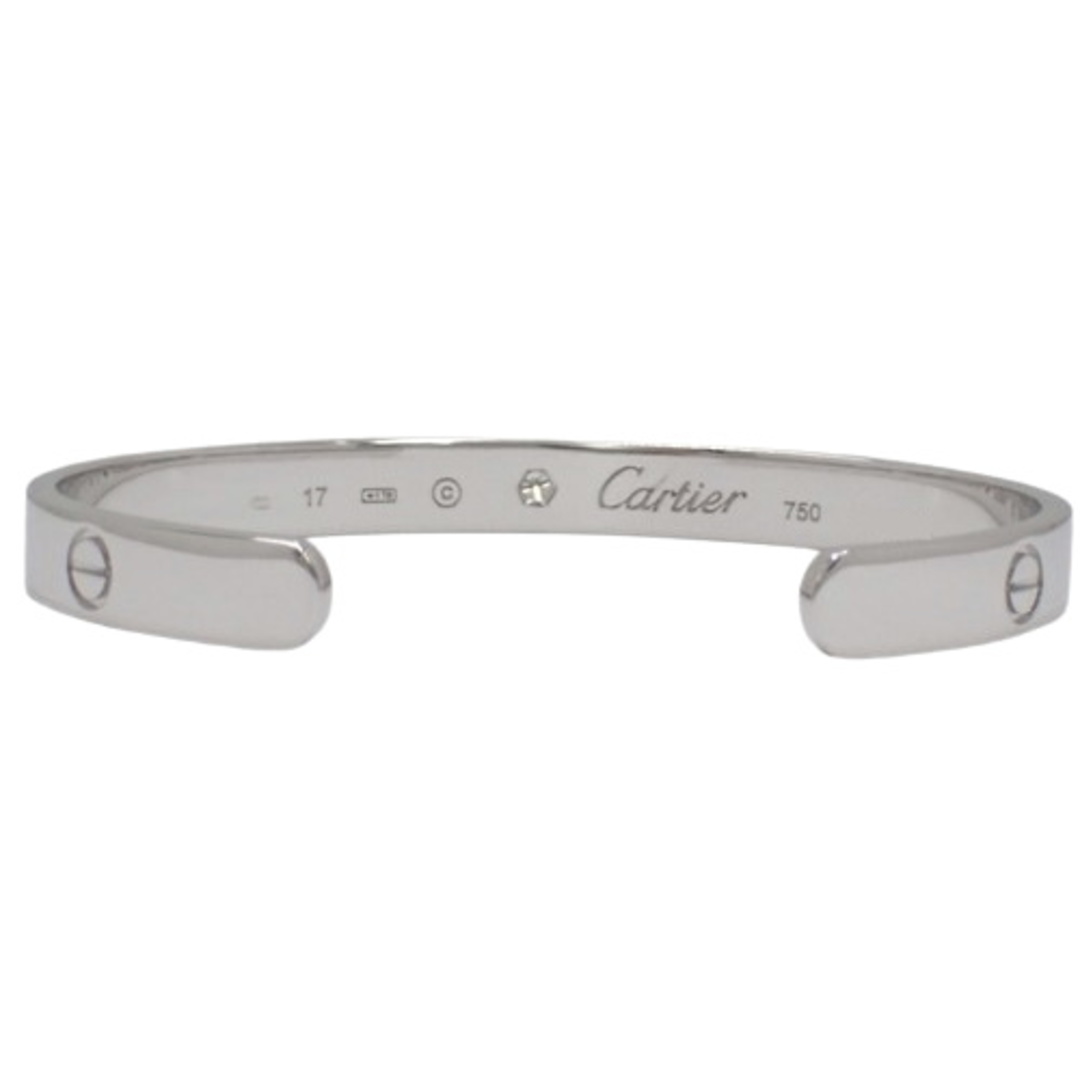 Cartier(カルティエ)のCARTIER(カルティエ) LOVE ラブ ブレスレット オープン バングル アクセサリー ジュエリー 1PD ダイヤ 17 K18 ホワイトゴールド WG シルバー銀 B6029917(2024年1月現在現行品) レディース 40802076996【中古】【アラモード】 レディースのアクセサリー(ブレスレット/バングル)の商品写真