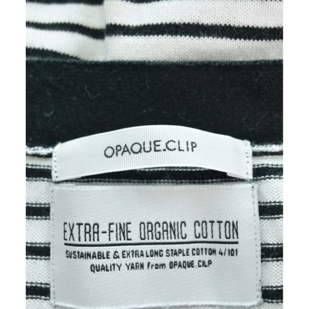 OPAQUE.CLIP(オペークドットクリップ)のOPAQUE.CLIP カーディガン 38(M位) 白x黒(ボーダー) 【古着】【中古】 レディースのトップス(カーディガン)の商品写真