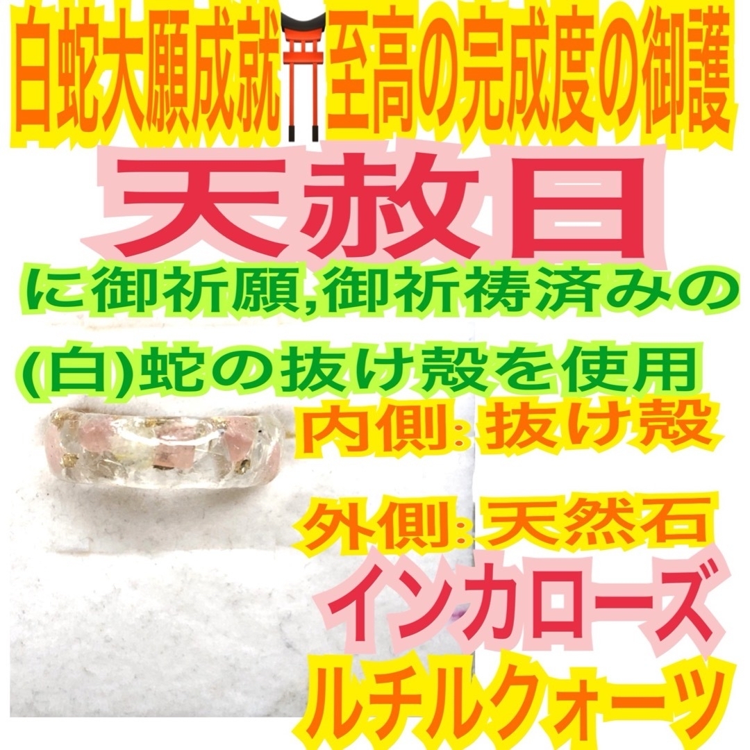 3〜27号❤️恋愛＆金運蛇の抜け殻✨白蛇の指輪お守り【天赦日ご祈祷済み】外石AQ レディースのアクセサリー(リング(指輪))の商品写真