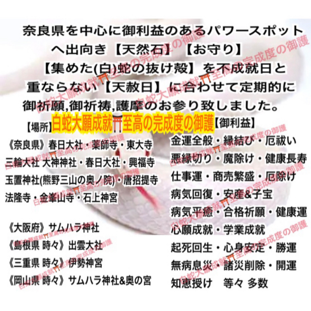 3〜27号❤️恋愛＆金運蛇の抜け殻✨白蛇の指輪お守り【天赦日ご祈祷済み】外石AQ レディースのアクセサリー(リング(指輪))の商品写真