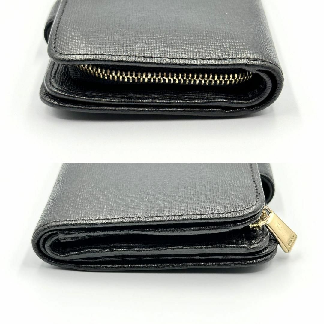 Furla(フルラ)のFURLA フルラ バビロン コンパクトウォレット レザー ブラック 2つ折 レディースのファッション小物(財布)の商品写真