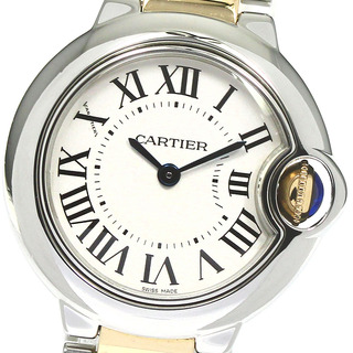 カルティエ(Cartier)のカルティエ CARTIER W69007Z3 バロンブルー SM YGコンビ クォーツ レディース 良品 _792469(腕時計)