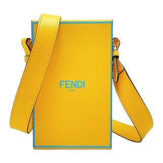 フェンディ(FENDI)の☆☆FENDI フェンディ ボックス型ショルダーバッグ 8BT339ADP6F1EEV イエロー レディース レザー ゴールド金具 布袋有(ショルダーバッグ)