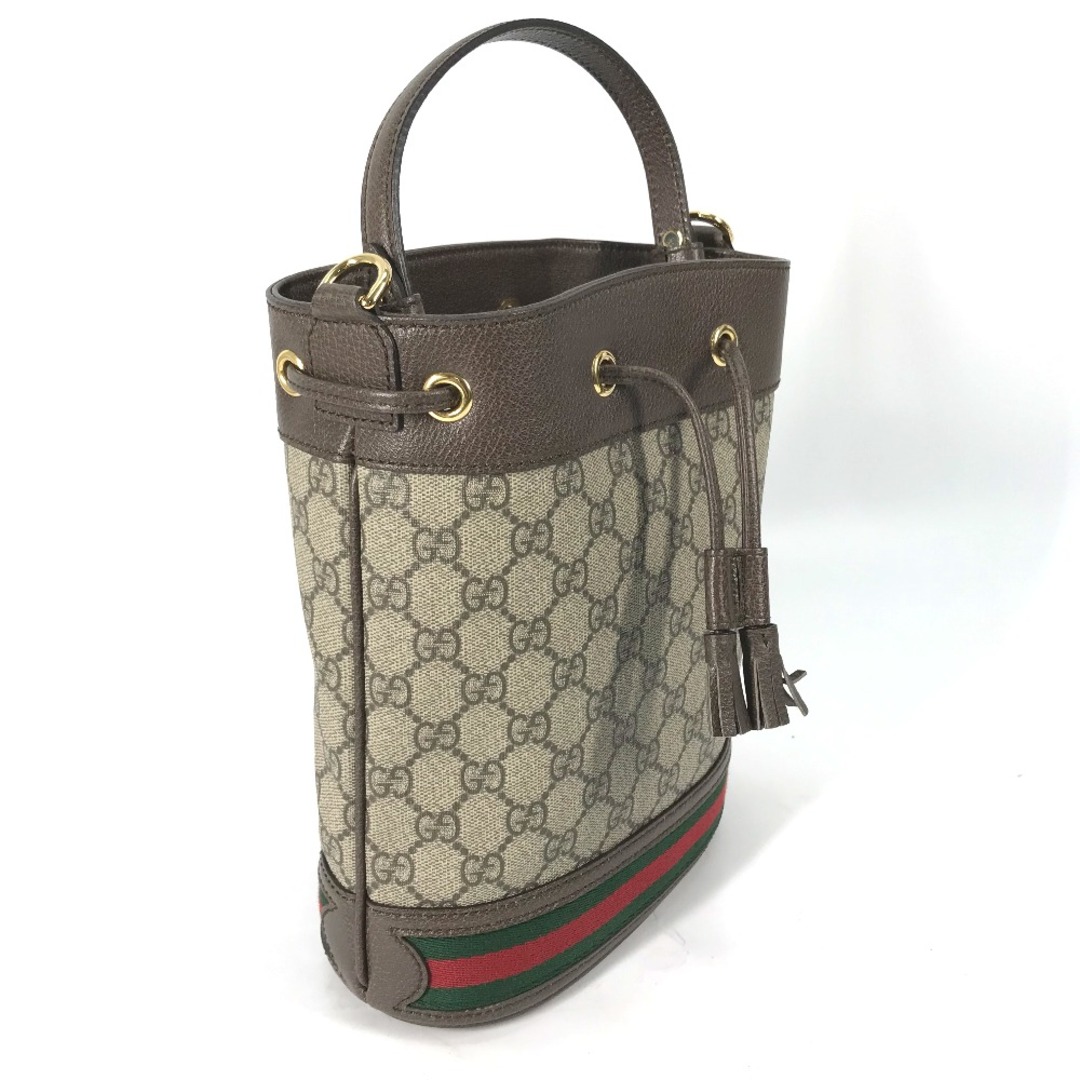 Gucci(グッチ)のグッチ GUCCI オフィディア GG 巾着 タッセル 550621 シェリーライン バケツ型 2WAY ショルダーバッグ 斜め掛け ハンドバッグ GGスプリームキャンバス ベージュ 美品 レディースのバッグ(ハンドバッグ)の商品写真