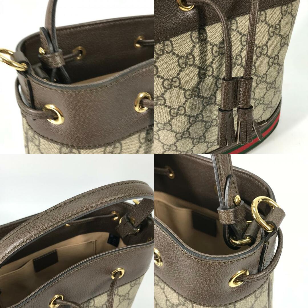 Gucci(グッチ)のグッチ GUCCI オフィディア GG 巾着 タッセル 550621 シェリーライン バケツ型 2WAY ショルダーバッグ 斜め掛け ハンドバッグ GGスプリームキャンバス ベージュ 美品 レディースのバッグ(ハンドバッグ)の商品写真