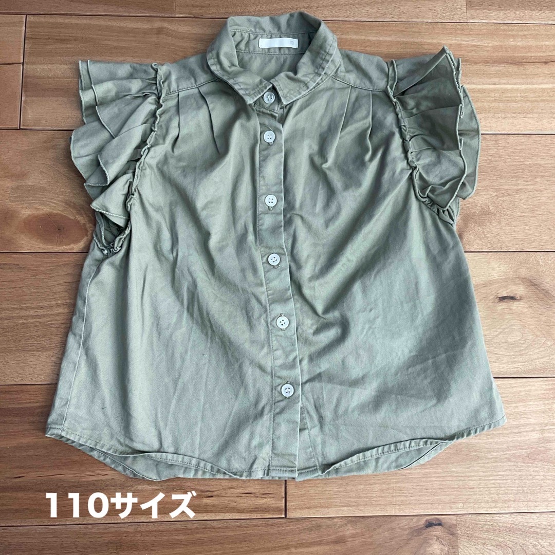 GU(ジーユー)のシャツ　110サイズ キッズ/ベビー/マタニティのキッズ服女の子用(90cm~)(ブラウス)の商品写真