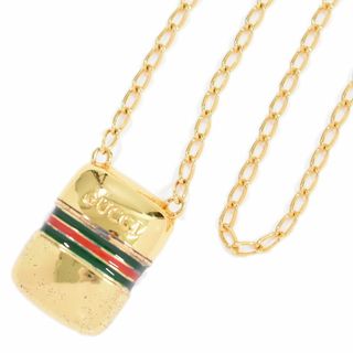 グッチ(Gucci)の本物 グッチ GUCCI シェリーライン ピルボックス ネックレス ペンダント GP ゴールド メッキ アクセサリー ジュエリー 中古(ネックレス)