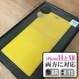 グラマス(GRAMAS)の本革 GRAMAS イエロー iPhone11/XR 兼用 スマホケース 手帳型(iPhoneケース)