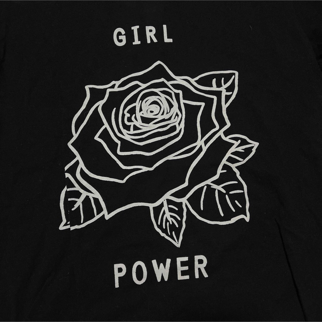 X-girl(エックスガール)のO GIRL POWER バラ ローズ プリントロゴT 半袖 Tシャツ レディースのトップス(Tシャツ(半袖/袖なし))の商品写真