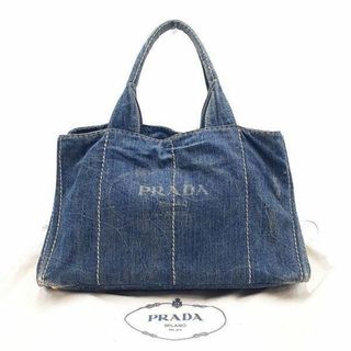 プラダ(PRADA)のプラダ PRADA ハンドバッグ トートバッグ 鞄 カナパ 三角プレート デニム(ハンドバッグ)