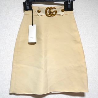 グッチ(Gucci)の【GUCCI】グッチ 18SS GG マーモント スカート ベージュ (ひざ丈スカート)