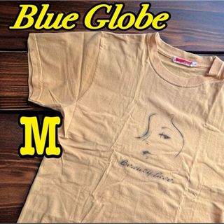 Blue globe Tシャツ　ヴィンテージ風ビューティーフェイス　M イエロー(Tシャツ/カットソー(半袖/袖なし))