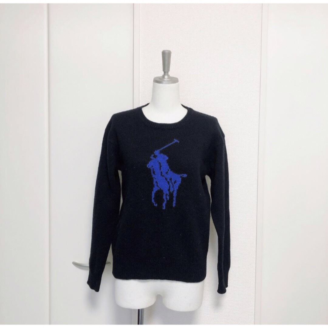 POLO RALPH LAUREN(ポロラルフローレン)のRALPH LAUREN ラルフローレン　ビッグポニー　ウール　ニット　ブラック レディースのトップス(ニット/セーター)の商品写真