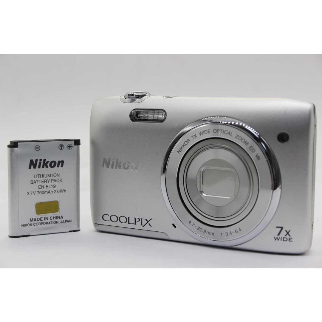 支払い発送詳細【返品保証】 ニコン Nikon Coolpix S3500 7x Wide バッテリー付き コンパクトデジタルカメラ  s5847