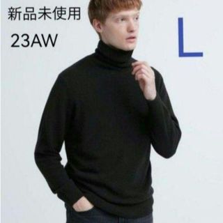 ユニクロ(UNIQLO)の新品未使用 ユニクロ カシミヤタートルネックセーター ブラック Lサイズ(ニット/セーター)