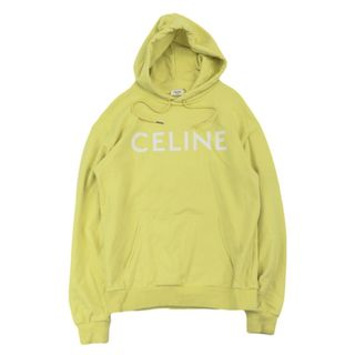 セリーヌ(celine)のセリーヌ ロゴプリント フーディー パーカー メンズ 黄 白 XS CELINE(パーカー)