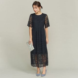 ビューティアンドユースユナイテッドアローズ(BEAUTY&YOUTH UNITED ARROWS)のＢＹ　ＤＲＥＳＳ　フラワーレースロングドレス(ロングワンピース/マキシワンピース)