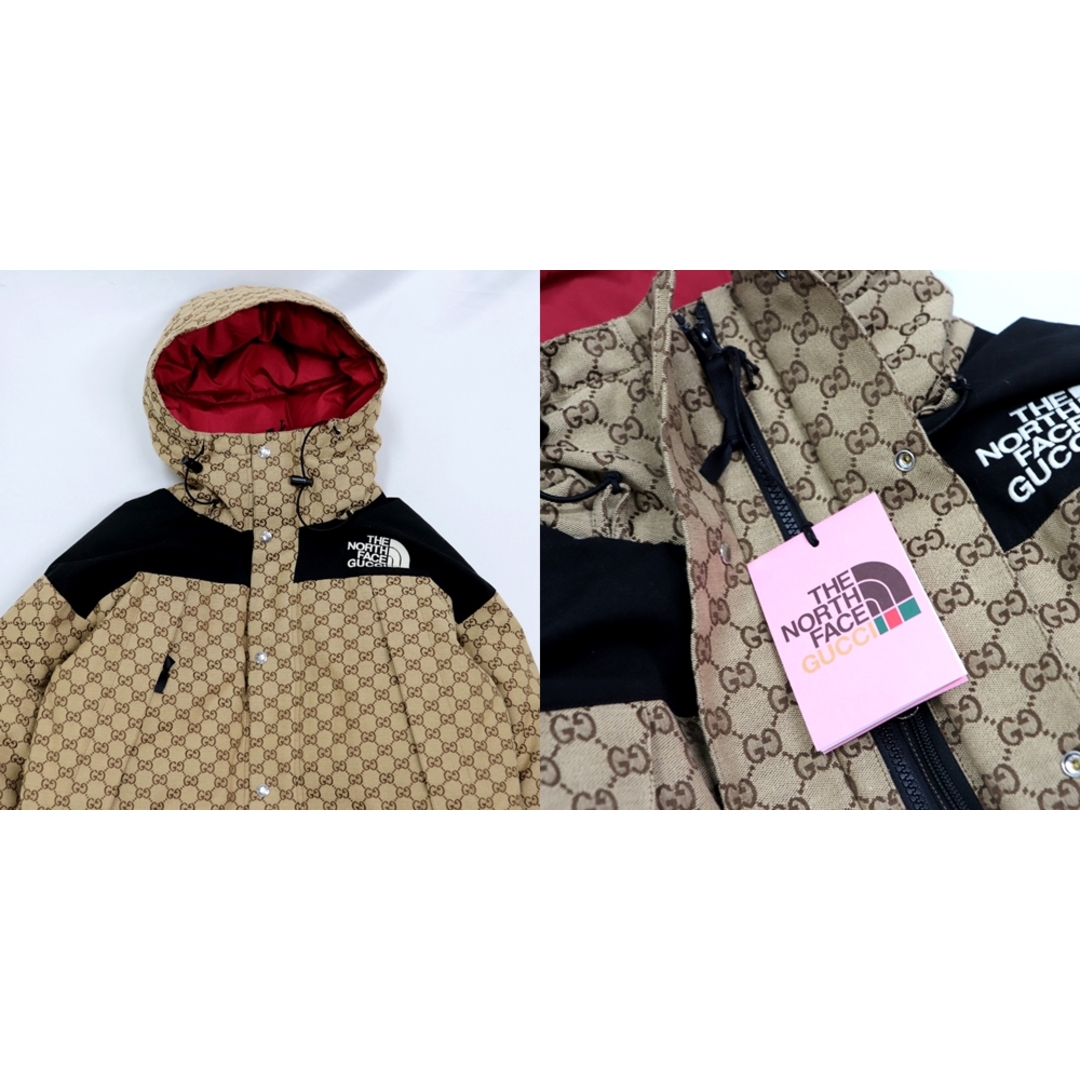 Gucci(グッチ)の美品 グッチ THE NORTH FACE GG総柄 ダウンジャケット メンズ コットン GGキャンバス ブラック M ダウンコート GUCCI メンズのジャケット/アウター(ダウンジャケット)の商品写真