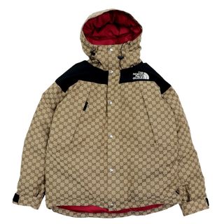 グッチ(Gucci)の美品 グッチ THE NORTH FACE GG総柄 ダウンジャケット メンズ コットン GGキャンバス ブラック M ダウンコート GUCCI(ダウンジャケット)