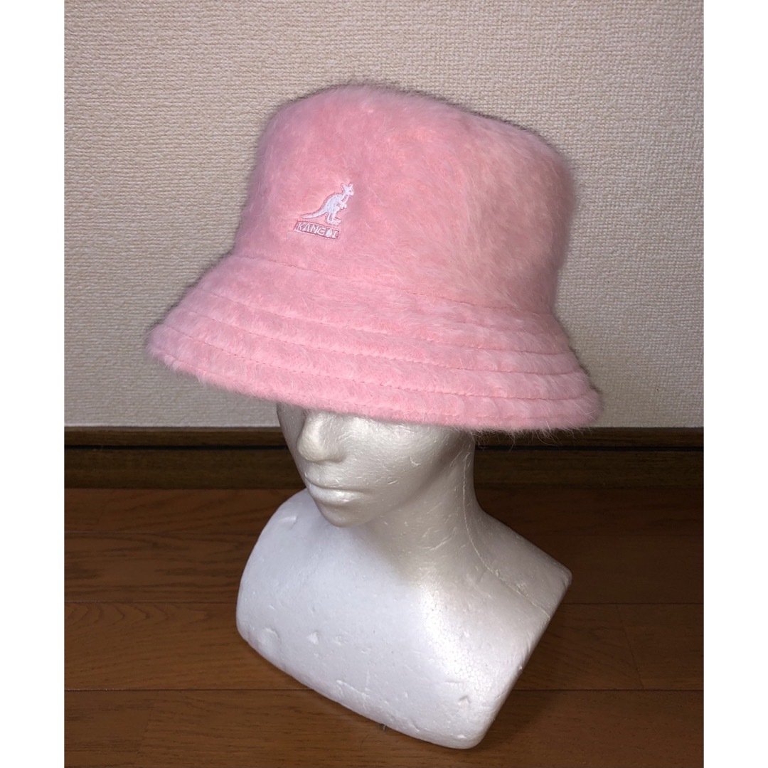 帽子S 新品 KANGOL ファーゴラ メトロハット ファー バケットハット ピンク